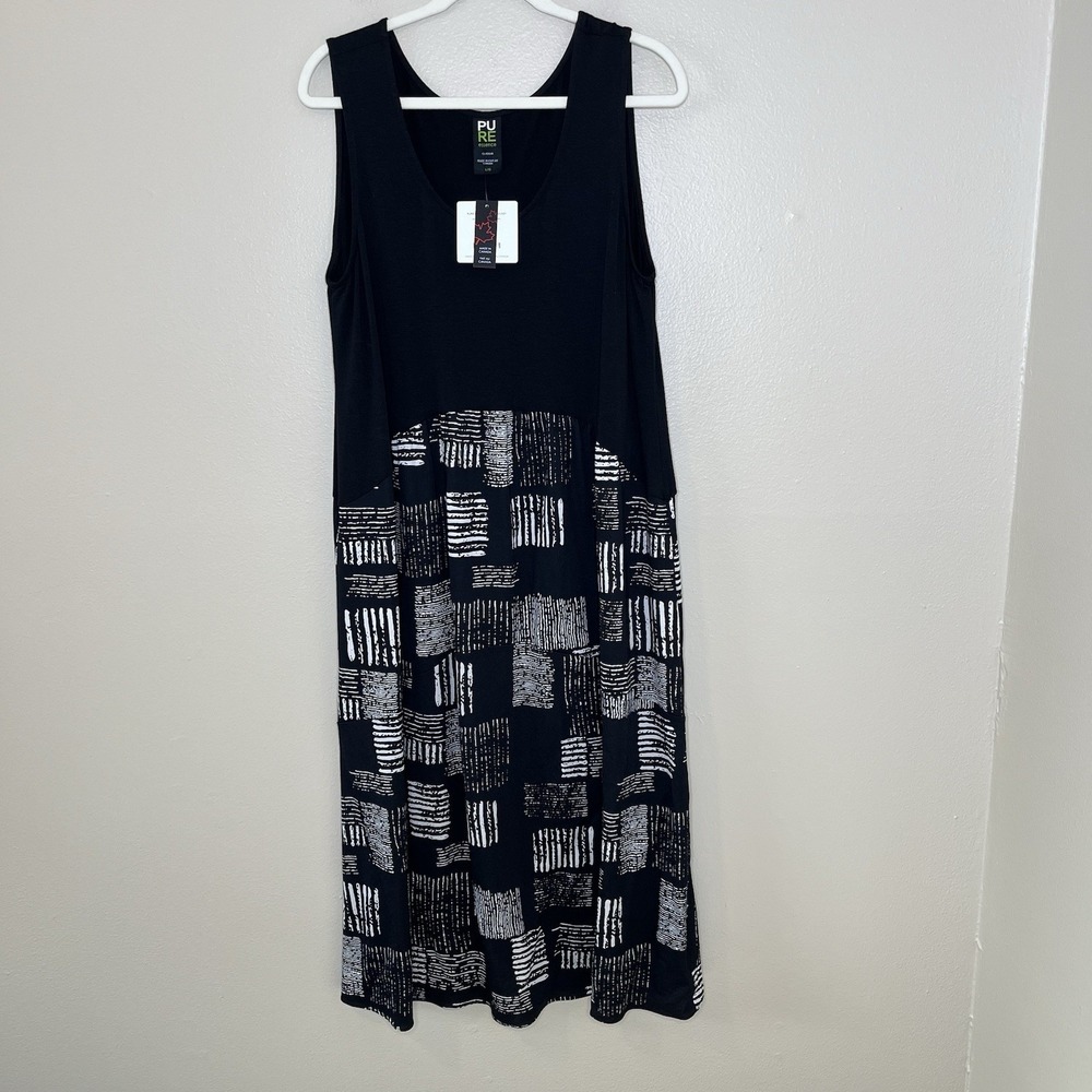 Women's Dress Pure Essence New Lagenlook Patchwork Plaid L Stamp Boho Art‎ Wear